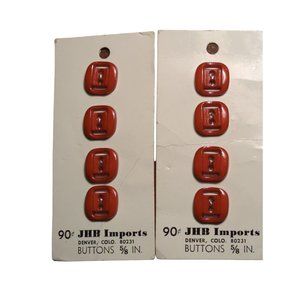 Lot of 8 Vintage New JHB Imports Burgundy Rectangular Buttons 5/8"D Shirts 12580